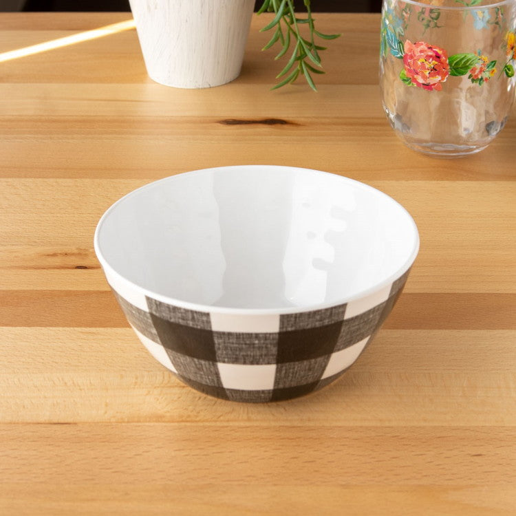 ヴィンテージ バッファローチェック ボウル 16cm ブラック ターホン TarHong メラミン食器 15cm 割れにくい おしゃれ 食洗機対応 ボウル お皿 深皿 可愛い 電子レンジ不可 食洗機対応(代引不可)