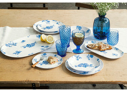 コテージブルーフローラル 10点セット メラミン食器 割れにくい おしゃれ 食洗機対応 ボウル お皿 深皿 可愛い 電子レンジ不可 食洗機対応 食器セット プレート(代引不可)