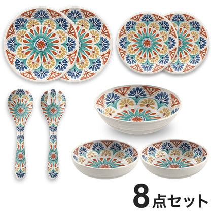 デザートリオ 8点セット メラミン食器 割れにくい おしゃれ 食洗機対応 ボウル お皿 深皿 可愛い 電子レンジ不可 食洗機対応 食器セット プレート(代引不可)