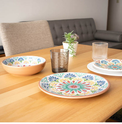 デザートリオ 14点セット メラミン食器 割れにくい おしゃれ 食洗機対応 ボウル お皿 深皿 可愛い 電子レンジ不可 食洗機対応 食器セット プレート(代引不可)