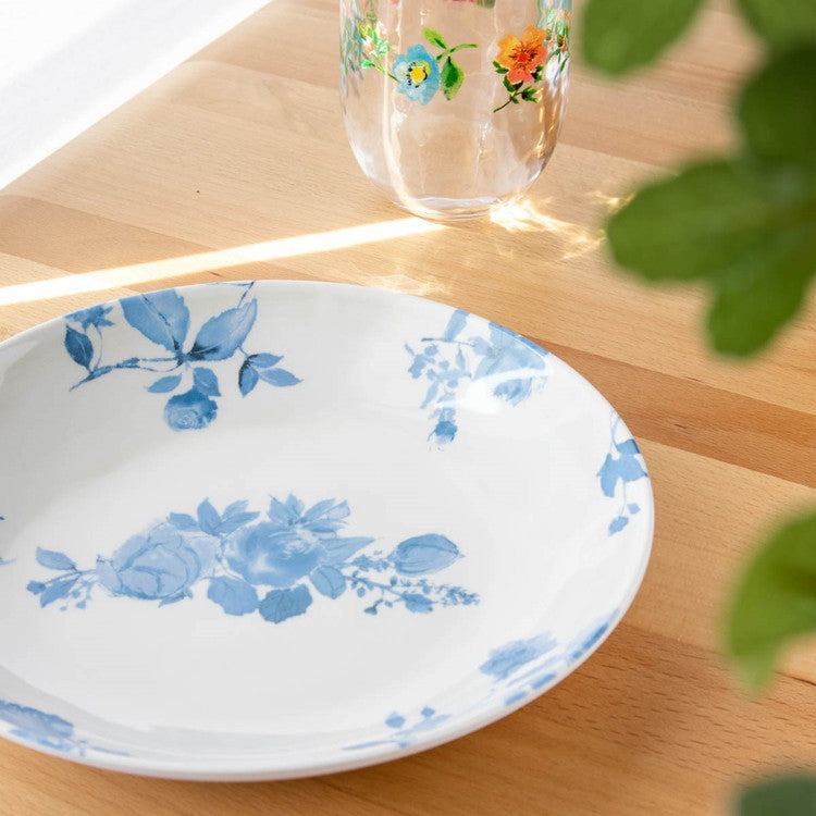 コテージブルーフローラル ローボウル 22cm ターホン TarHong メラミン食器 23cm 割れにくい おしゃれ 食洗機対応 ボウル お皿 深皿 可愛い 電子レンジ不可 食洗機対応(代引不可)