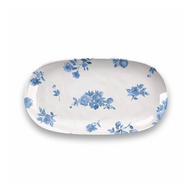 コテージブルーフローラル プラッタースモール 33cm ターホン TarHong メラミン食器 33cm 割れにくい おしゃれ 食洗機対応 パーティー 大皿 プラッター プレート お皿 可愛い 電子レンジ不可(代引不可)