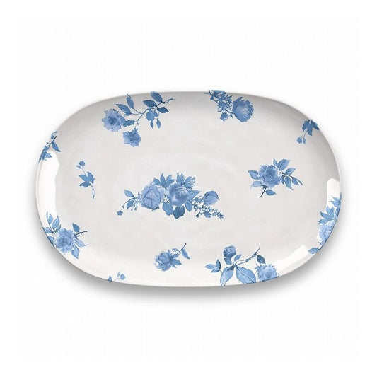 コテージブルーフローラル プラッターラージ 43cm ターホン TarHong メラミン食器 43cm 割れにくい おしゃれ 食洗機対応 パーティー 大皿 プラッター プレート お皿 可愛い 電子レンジ不可 食洗機対応(代引不可)