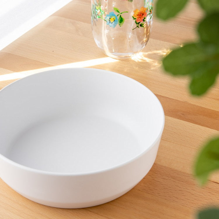 エッジマットホワイト ディナーボウル 19cm ターホン TarHong メラミン食器 19cm 割れにくい おしゃれ 食洗機対応 ボウル お皿 深皿 可愛い 電子レンジ不可 食洗機対応(代引不可)