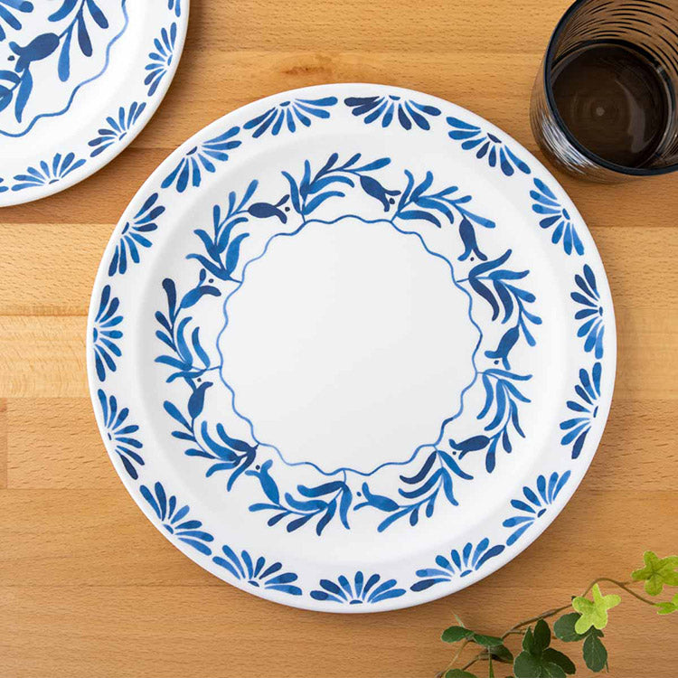 アズール 8点セット メラミン食器 割れにくい おしゃれ 食洗機対応 ボウル お皿 深皿 可愛い 電子レンジ不可 食洗機対応 食器セット プレート(代引不可)