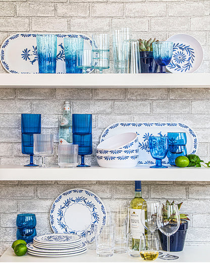 アズール 14点セット メラミン食器 割れにくい おしゃれ 食洗機対応 ボウル お皿 深皿 可愛い 電子レンジ不可 食洗機対応 食器セット プレート(代引不可)