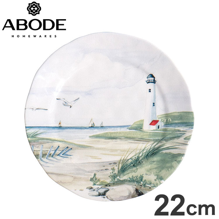 バイ ザ ショア サラダプレート 22cm DN24085385 ABODE Homeware メラミン樹脂 21.4×21.4×1.8cm 0~100℃ 食洗機対応 軽量 割れにくい 水彩画(代引不可)