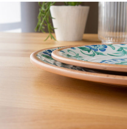 リオターコイズフローラル 9点セット メラミン食器 割れにくい おしゃれ 食洗機対応 ボウル お皿 可愛い 電子レンジ不可 食洗機対応 食器セット プレート(代引不可)