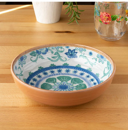 リオターコイズフローラル 9点セット メラミン食器 割れにくい おしゃれ 食洗機対応 ボウル お皿 可愛い 電子レンジ不可 食洗機対応 食器セット プレート(代引不可)