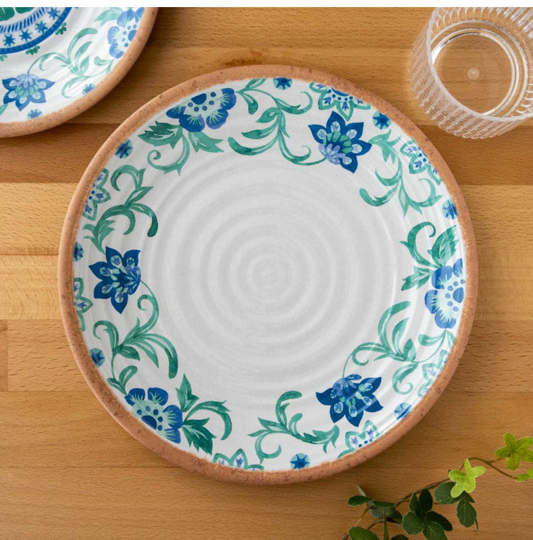リオターコイズフローラル 15点セット メラミン食器 割れにくい おしゃれ 食洗機対応 ボウル お皿 可愛い 電子レンジ不可 食洗機対応 食器セット プレート(代引不可)