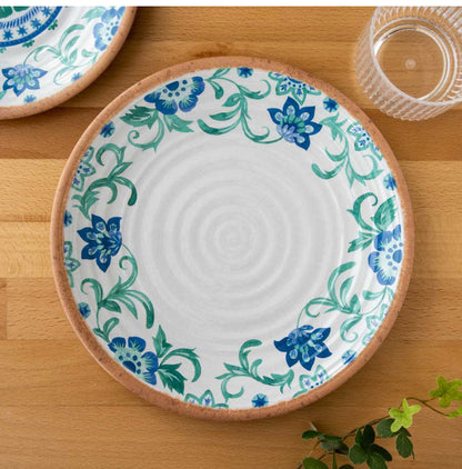 リオターコイズフローラル 15点セット メラミン食器 割れにくい おしゃれ 食洗機対応 ボウル お皿 可愛い 電子レンジ不可 食洗機対応 食器セット プレート(代引不可)