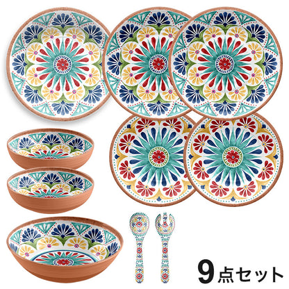 リオメダリオン 9点セット メラミン食器 割れにくい おしゃれ 食洗機対応 ボウル お皿 可愛い 電子レンジ不可 食洗機対応 食器セット プレート(代引不可)