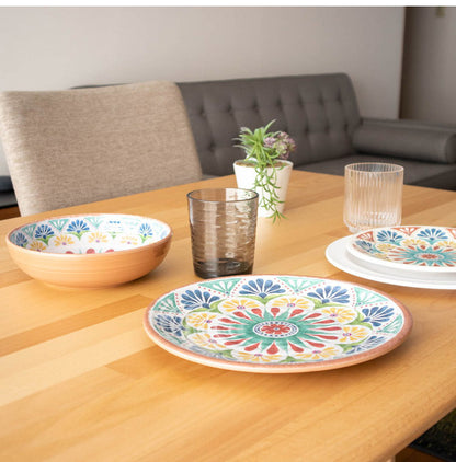 リオメダリオン 15点セット メラミン食器 割れにくい おしゃれ 食洗機対応 ボウル お皿 可愛い 電子レンジ不可 食洗機対応 食器セット プレート(代引不可)