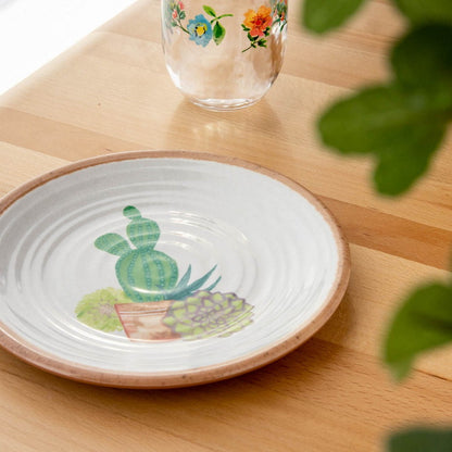 サボテン柄 サラダプレートアソート (4枚セット) 22cm ターホン TarHong メラミン食器 22cm 割れにくい おしゃれ 食洗機対応 プレート お皿 ワンプレート 可愛い 4枚セット 電子レンジ不可 食洗機対応(代引不可)