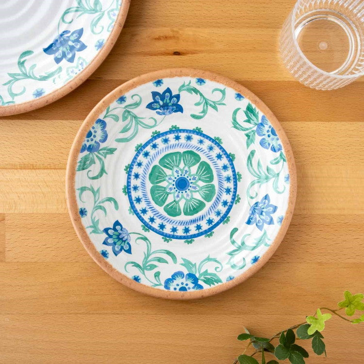 リオターコイズフローラル サラダプレート 22cm ターホン TarHong メラミン食器 22cm 割れにくい おしゃれ 食洗機対応 プレート お皿 ワンプレート 可愛い 電子レンジ不可 食洗機対応(代引不可)