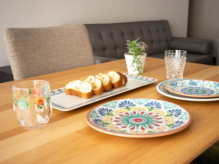 リオターコイズフローラル サラダプレート 22cm ターホン TarHong メラミン食器 22cm 割れにくい おしゃれ 食洗機対応 プレート お皿 ワンプレート 可愛い 電子レンジ不可 食洗機対応(代引不可)