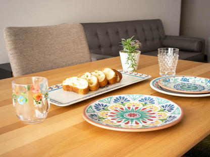 リオターコイズフローラル サラダプレート 22cm ターホン TarHong メラミン食器 22cm 割れにくい おしゃれ 食洗機対応 プレート お皿 ワンプレート 可愛い 電子レンジ不可 食洗機対応(代引不可)