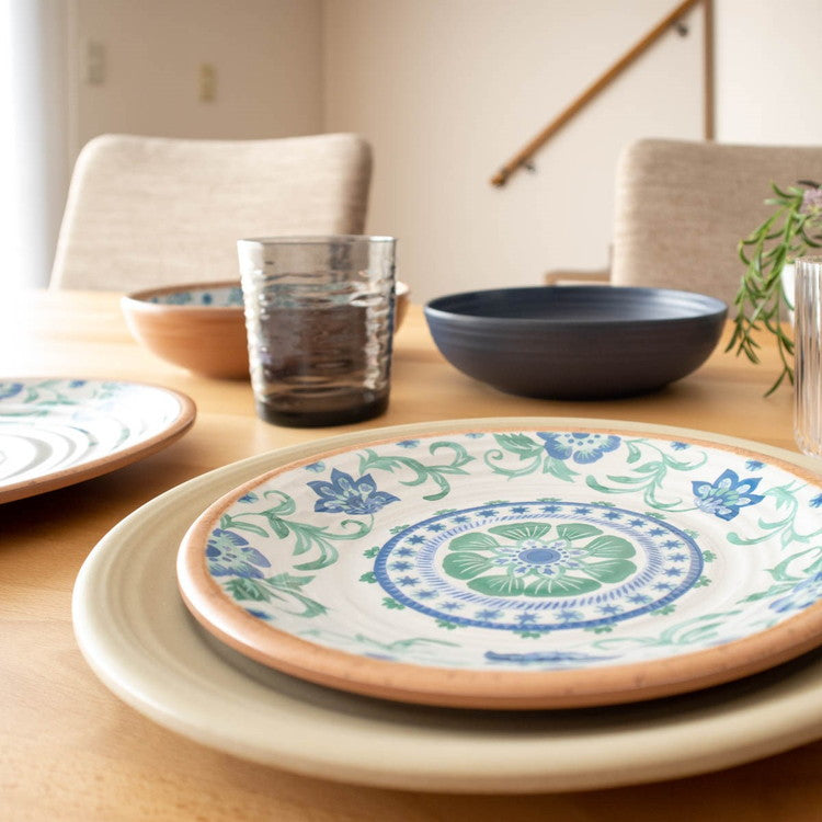 リオターコイズフローラル サラダプレート 22cm ターホン TarHong メラミン食器 22cm 割れにくい おしゃれ 食洗機対応 プレート お皿 ワンプレート 可愛い 電子レンジ不可 食洗機対応(代引不可)