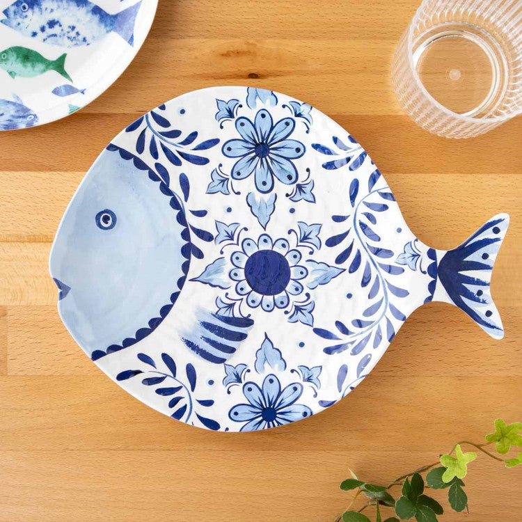 コバルトカシータ フィッシュトレイ 30cm ターホン TarHong トレー 30cm プレート トレイ お盆 メラミン食器 割れにくい おしゃれ 食洗機対応 パーティー 大皿 可愛い 電子レンジ不可 食洗機対応(代引不可)