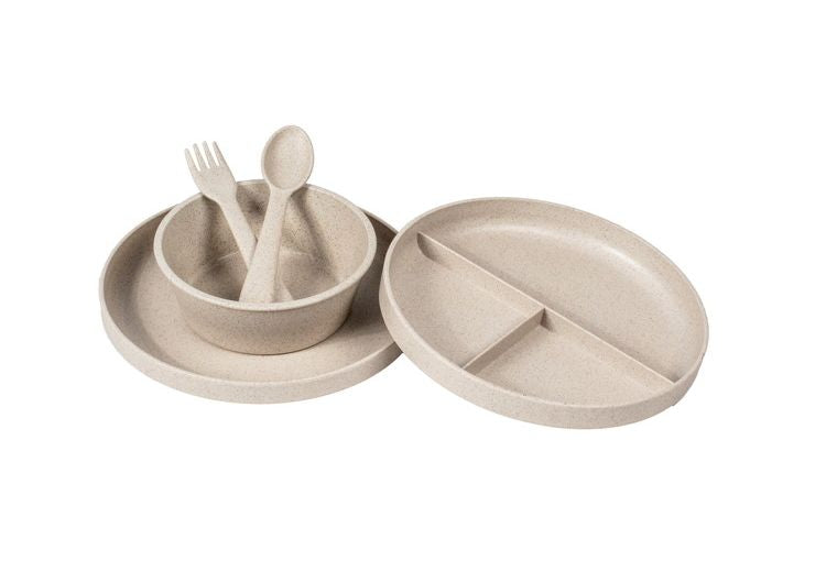 ユニバーサル 三つ仕切りプレート 19cm グレージュ PLKAP1073TMA ABODE Homeware 麦わらPP(ポリプロピレン樹脂/麦わら繊維)/TPE 18.5×18.5×2.5cm -20~140℃ 食洗機対応 自然由来(代引不可)