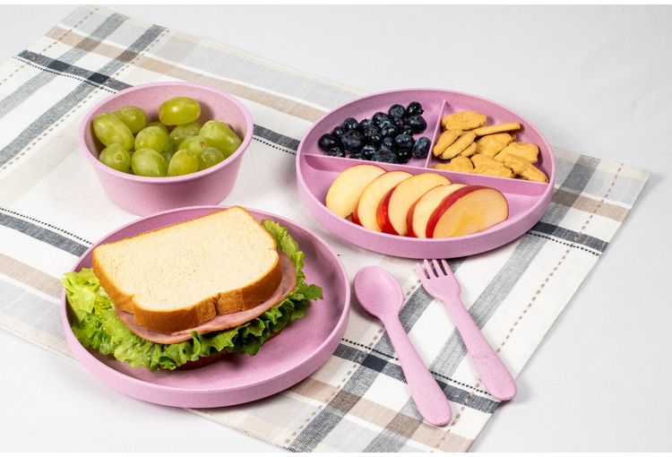 ユニバーサル 三つ仕切りプレート 19cm ピンク PLKAP1073TML ABODE Homeware 麦わらPP(ポリプロピレン樹脂/麦わら繊維)/TPE 18.5×18.5×2.5cm -20~140℃ 食洗機対応 自然由来(代引不可)