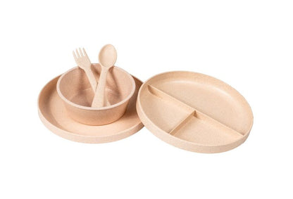 ユニバーサル 三つ仕切りプレート 19cm ベージュ PLKAP1073TMR ABODE Homeware 麦わらPP(ポリプロピレン樹脂/麦わら繊維)/TPE 18.5×18.5×2.5cm -20~140℃ 食洗機対応 自然由来(代引不可)