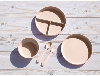 ユニバーサル 三つ仕切りプレート 19cm ベージュ PLKAP1073TMR ABODE Homeware 麦わらPP(ポリプロピレン樹脂/麦わら繊維)/TPE 18.5×18.5×2.5cm -20~140℃ 食洗機対応 自然由来(代引不可)