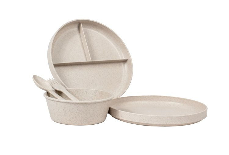 ユニバーサル ラウンドプレート 19cm グレージュ PLKDN1073TMA ABODE Homeware 麦わらPP(ポリプロピレン樹脂/麦わら繊維)/TPE 18.6×18.6×2.1cm -20~140℃ 食洗機対応 自然由来(代引不可)