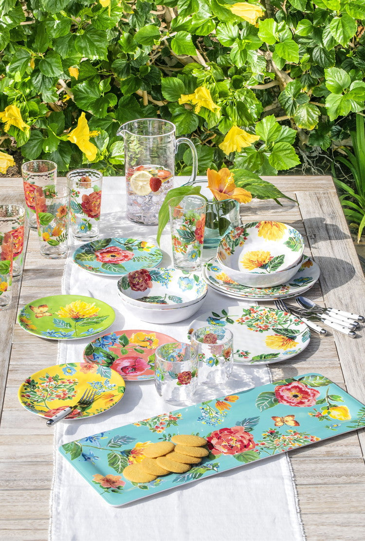 ガーデンフローラルレクタングル プラッタートレイ 60cm ターホン TarHong トレー 60cm プレート トレイ お盆 メラミン食器 割れにくい おしゃれ 食洗機対応 パーティー 大皿 可愛い(代引不可)