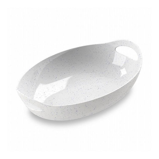 ホームメイドネイビー スペックル 持ち手付オーバルサーバーボウル 41cm ターホン TarHong メラミン食器 41cm 割れにくい おしゃれ 食洗機対応 ボウル お皿 深皿 可愛い 電子レンジ不可 食洗機対応(代引不可)