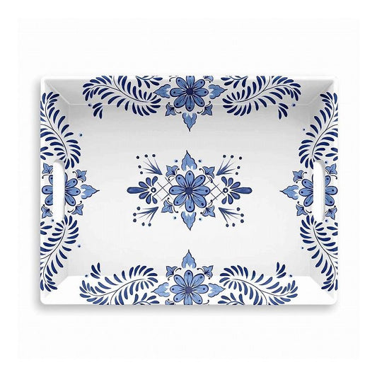 コバルトカシータ 持ち手付サーバートレイ 49cm ターホン TarHong トレー 50cm プレート 持ち手付きトレイ お盆 メラミン食器 割れにくい おしゃれ 食洗機対応 パーティー 大皿 可愛い 電子レンジ不可(代引不可)