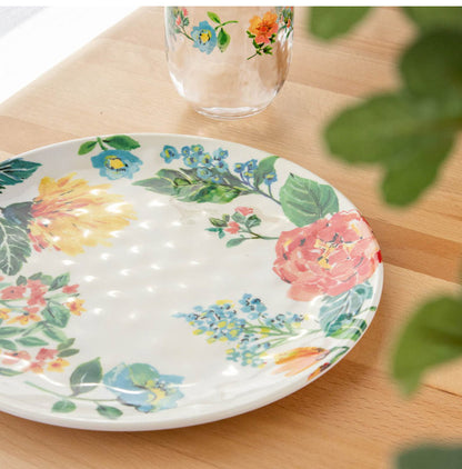 ガーデンフローラル 8点セット メラミン食器 割れにくい おしゃれ 食洗機対応 ボウル お皿 可愛い 電子レンジ不可 食洗機対応 食器セット プレート(代引不可)