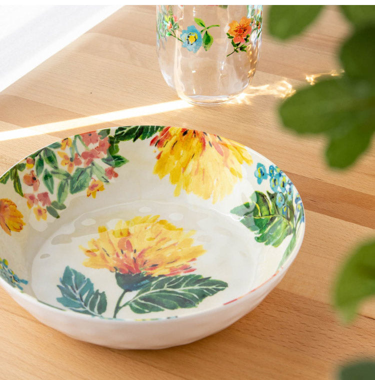 ガーデンフローラル 10点セット メラミン食器 割れにくい おしゃれ 食洗機対応 ボウル お皿 可愛い 電子レンジ不可 食洗機対応 食器セット プレート(代引不可)