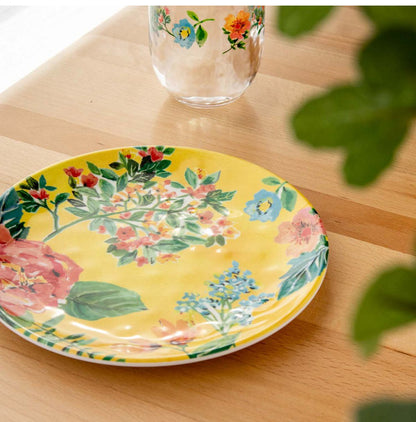 ガーデンフローラル 10点セット メラミン食器 割れにくい おしゃれ 食洗機対応 ボウル お皿 可愛い 電子レンジ不可 食洗機対応 食器セット プレート(代引不可)