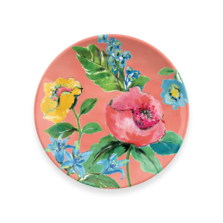 ガーデンフローラル サラダプレートアソート(4枚セット) 22cm ターホン TarHong メラミン食器 22cm 割れにくい おしゃれ 食洗機対応 プレート お皿 ワンプレート 可愛い 4枚セット(代引不可)