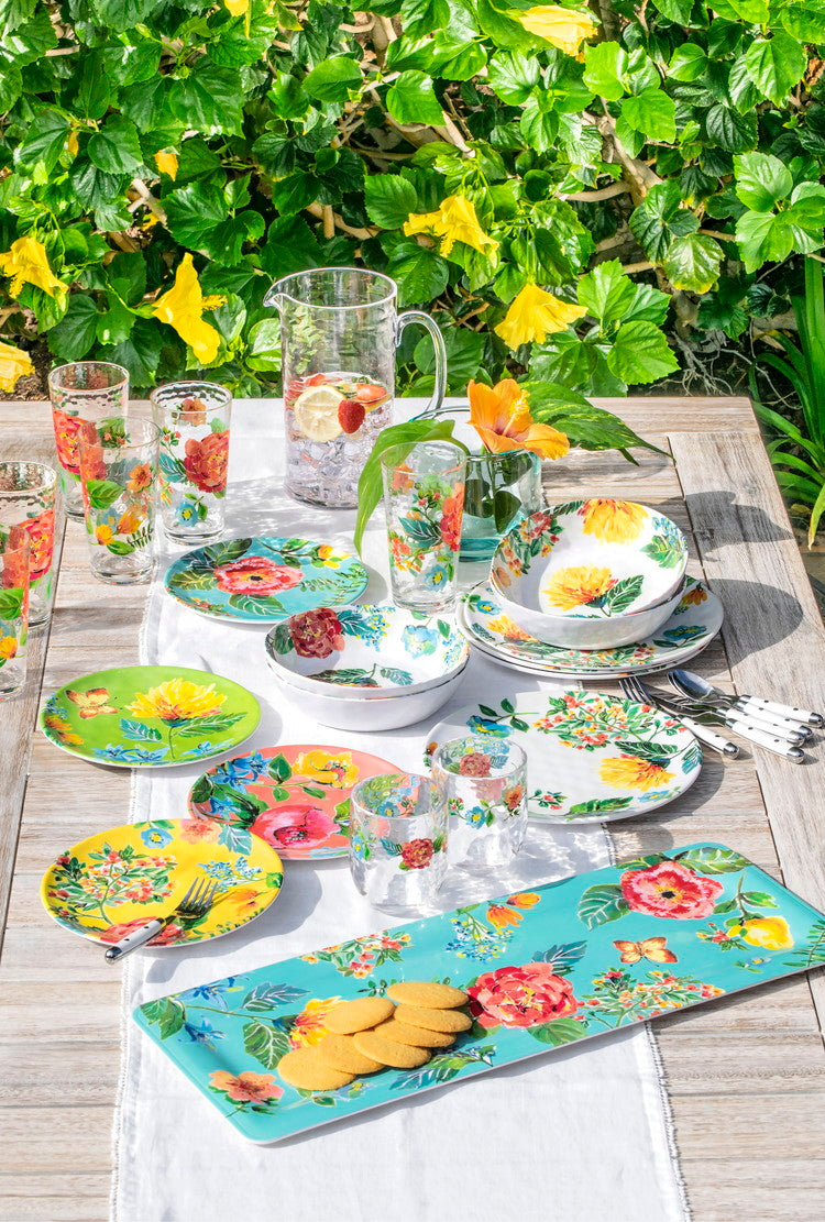 ガーデンフローラル サラダプレートアソート(4枚セット) 22cm ターホン TarHong メラミン食器 22cm 割れにくい おしゃれ 食洗機対応 プレート お皿 ワンプレート 可愛い 4枚セット(代引不可)