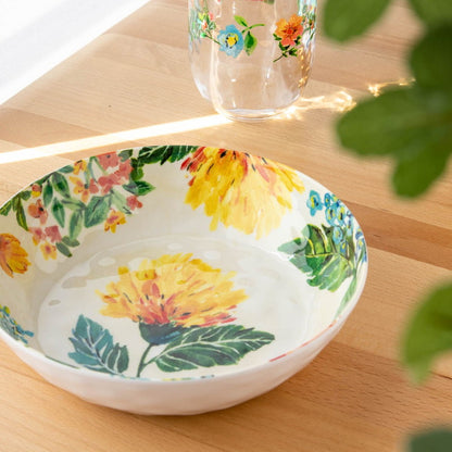 ガーデンフローラル ボウル 20cm ターホン TarHong メラミン食器 20cm 割れにくい おしゃれ 食洗機対応 ボウル お皿 深皿 可愛い 電子レンジ不可 食洗機対応(代引不可)