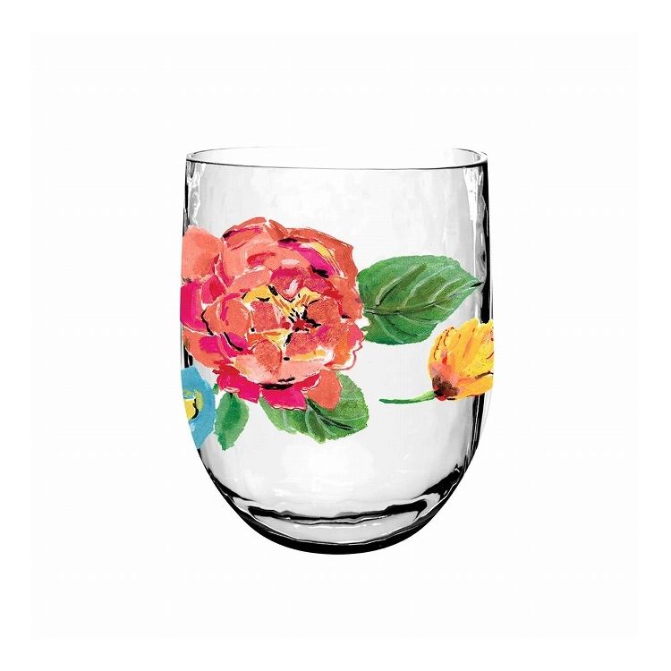 ガーデンフローラル DOFグラス 430ml 樹脂製 ターホン TarHong コップ 430ml タンブラー 割れない プラスチック おしゃれ グラス 電子レンジ不可 食洗機対応(代引不可)