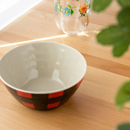 ヴィンテージ バッファローチェック ボウル 16cm レッド ターホン TarHong メラミン食器 15cm 割れにくい おしゃれ 食洗機対応 ボウル お皿 深皿 可愛い 電子レンジ不可 食洗機対応(代引不可)