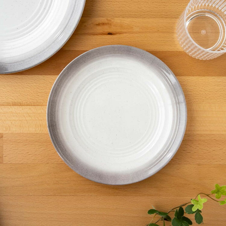 オンブルリム グレー 12点セット メラミン食器 割れにくい おしゃれ 食洗機対応 ボウル お皿 可愛い 電子レンジ不可 食洗機対応 食器セット プレート(代引不可)