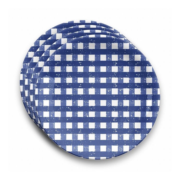 ホームメイドネイビー ギンガムチェック ディナープレート (4枚セット) 27cm ターホン TarHong メラミン食器 27cm 割れにくい おしゃれ 食洗機対応 プレート お皿 大皿 ワンプレート 可愛い 4枚セット(代引不可)