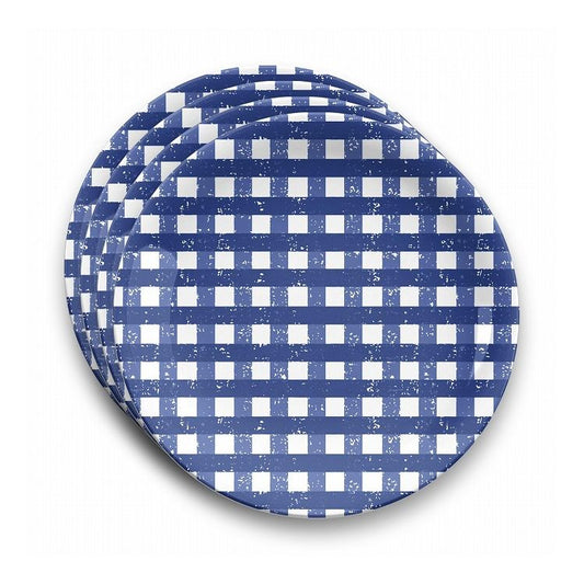 ホームメイドネイビー ギンガムチェック ディナープレート (4枚セット) 27cm ターホン TarHong メラミン食器 27cm 割れにくい おしゃれ 食洗機対応 プレート お皿 大皿 ワンプレート 可愛い 4枚セット(代引不可)