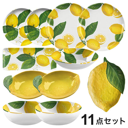 フレッシュレモン 11点セット メラミン食器 割れにくい おしゃれ 食洗機対応 ボウル お皿 可愛い 電子レンジ不可 食洗機対応 食器セット プレート(代引不可)