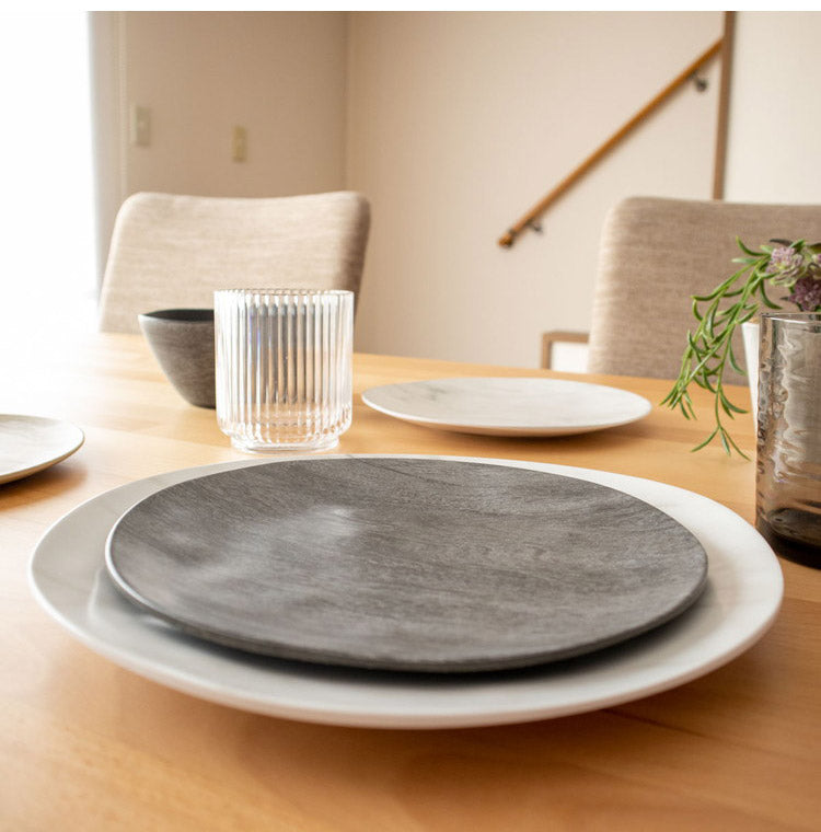 木目調 ブラック 8点セット メラミン食器 割れにくい おしゃれ 食洗機対応 ボウル お皿 可愛い 電子レンジ不可 食洗機対応 食器セット プレート(代引不可)