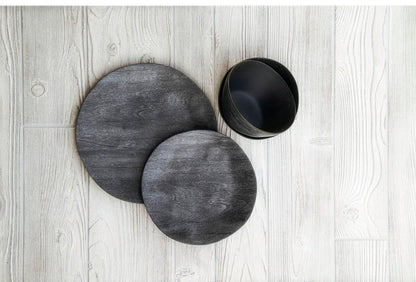 木目調 ブラック 10点セット メラミン食器 割れにくい おしゃれ 食洗機対応 ボウル お皿 可愛い 電子レンジ不可 食洗機対応 食器セット プレート(代引不可)