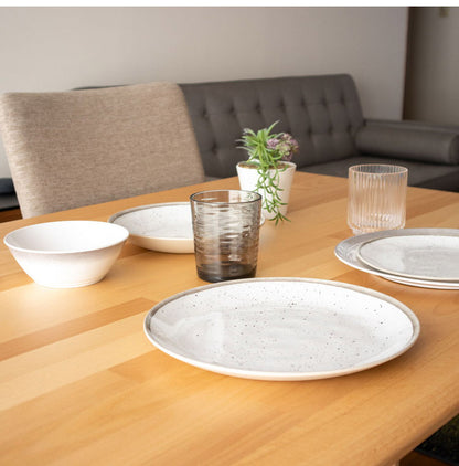 merge リトリートポタリー ホワイト 14点セット メラミン食器 割れにくい おしゃれ 食洗機対応 ボウル お皿 可愛い 電子レンジ不可 食洗機対応 食器セット プレート(代引不可)