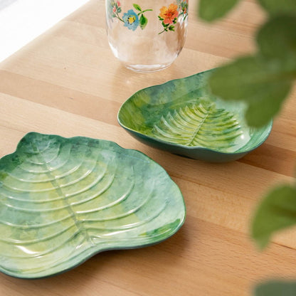 merge パレルモトロピカル 深型リーフトレー 14cm ターホン TarHong メラミン食器 15cm 割れにくい バンブー おしゃれ 食洗機対応 プレート お皿 ワンプレート エコ 電子レンジ不可 食洗機対応(代引不可)