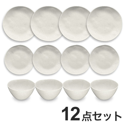 麦わらPP オーガニック 12点セット クリーム ディナープレート サラダプレート ボウル ポリプロピレン製 ターホン TarHong 割れにくい食器 おしゃれ 電子レンジ対応 食洗機対応 プレート(代引不可)