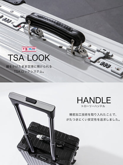 スーツケース SSサイズ 機内持ち込み TSAロック 軽量  ポリカーボネート100% Wキャスター ホワイト ブラック シルバー 出張 旅行 おしゃれ キャリーケース キャリーバッグ simplus シンプラス SP-TC01SS