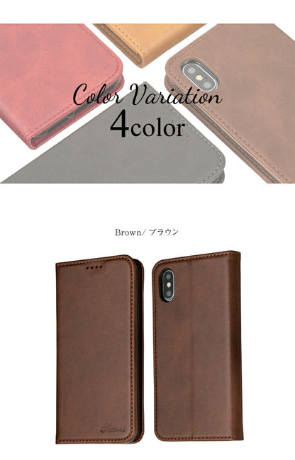 スマホケース iPhoneX XS ケース 手帳型 iPhone7 iPhone8 シンプル レザー TPU アイフォン カバー(代引不可)【メール便】